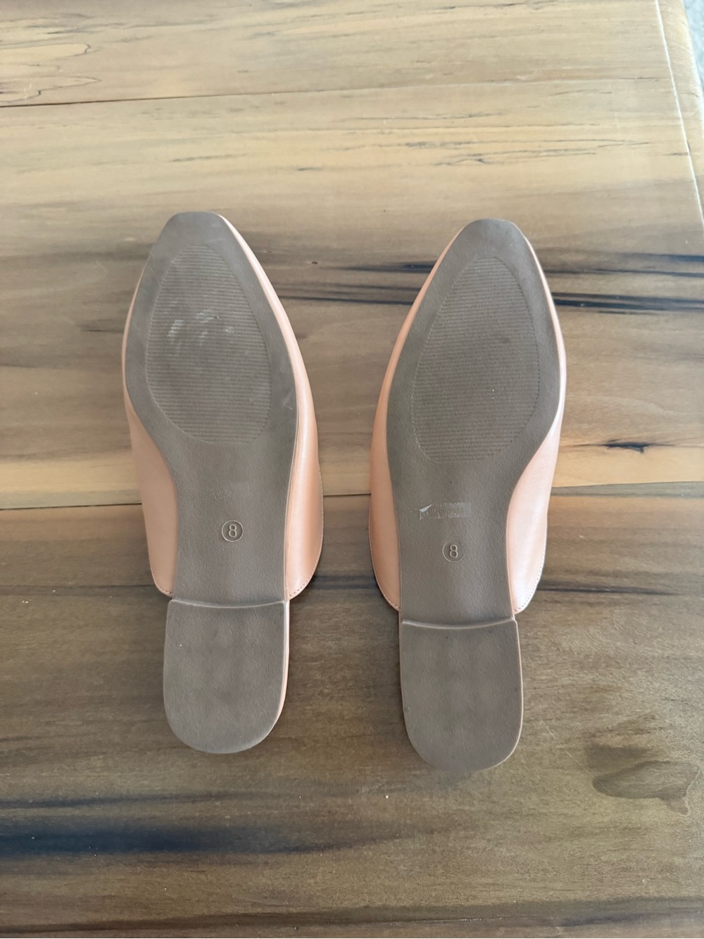 Mixx Shuz Womens Slip-On Leather Backless Loafers in Nude EUC - Picture 5 of 5